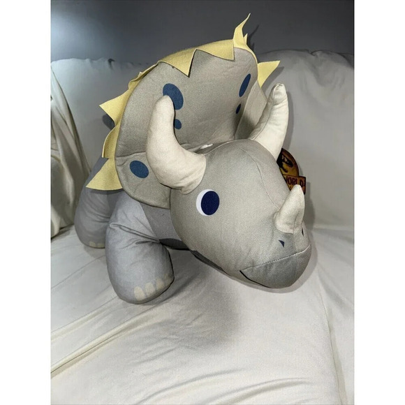 Jurassic World Grey Triceratops Dinosaur Soft Plush Toy Park New Tags 21 Inch - Picture 1 of 8